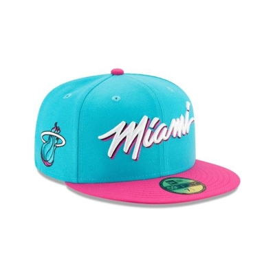 Sapca New Era Miami Heat NBA 2019 NBA Authentics City Series 59FIFTY Fitted - Albastri